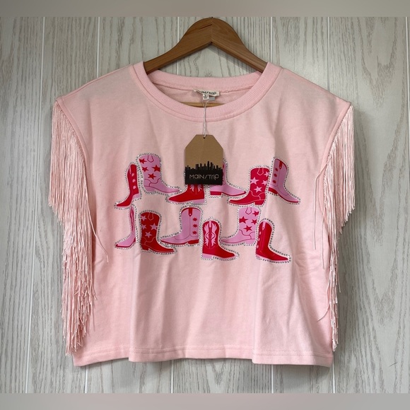 Main Strip Giddy Up Top with Fringe Size L NWT - Picture 8 of 9